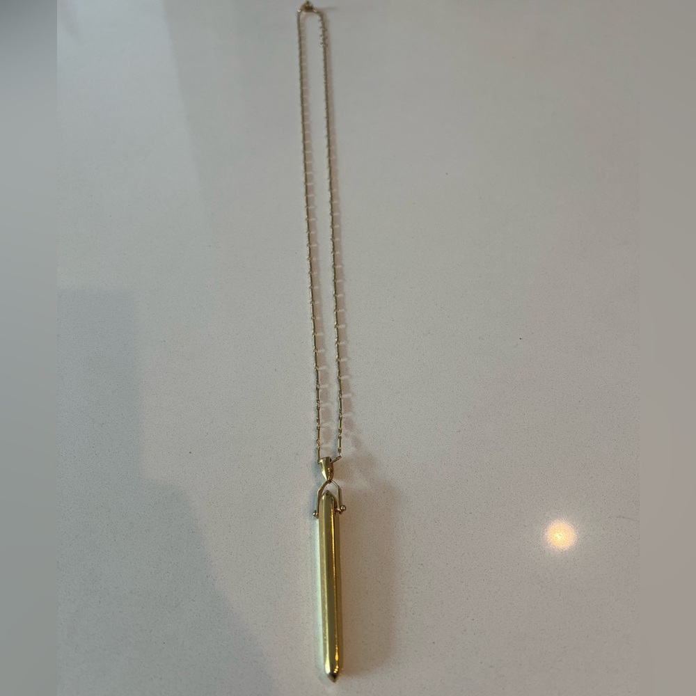 Stella & Dot Gold Bar Pendant Necklace